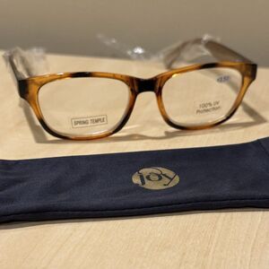 Joy Mangano Eyeglasses Reading Glasses, +3.50, Amber Frame